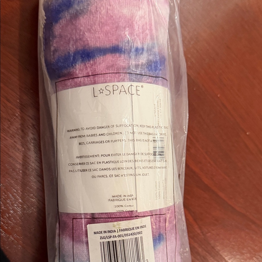 l*space Pink & Blue Tie-Dye Beach Towel